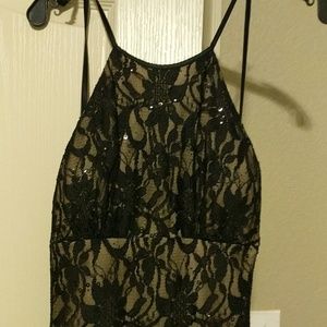 Formal black lace gown